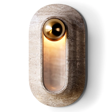 Pfaffikon Travertine Sconce Fixture 3D model image 1 