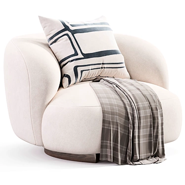  Modern Round Design Armchair 3D model image 1 