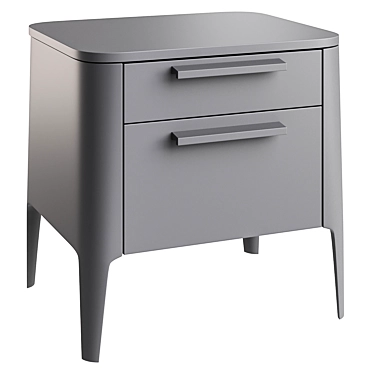 Modern 2-Drawer Bedside Table Ellipse 3D model image 1 