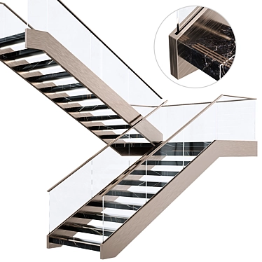 Luxury Staircase 3D Model Modern 3D model image 1 