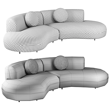 Modern Tokio Curved Sofa (Russian translation: Современный Диван Tokio с Изогнутым Д 3D model image 1 