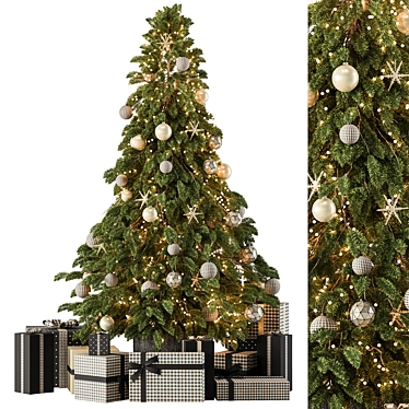 Festive Christmas Tree Set 3D model image 1 