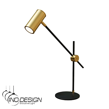 Modern Metal Desk Lamp Black Brass 3D model image 1 