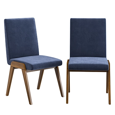 Elegant Navy Dining Chairs 3D model image 1 