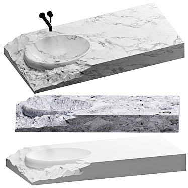 Custom Stone Basin, Multiple Colors 3D model image 1 