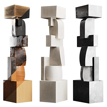 Modern Totem Sculpture for Interiors 3D model image 1 