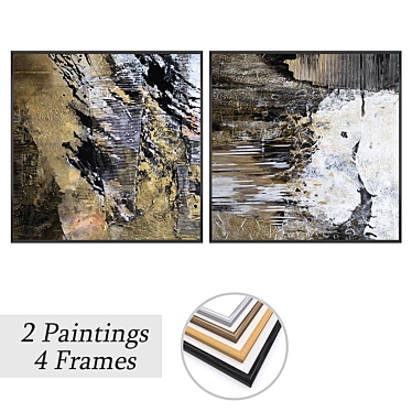 Artwork Set with Multiple Frames 3D model image 1 