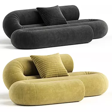 Serpentine Contemporary 3D Sofa Model 3D model image 1 