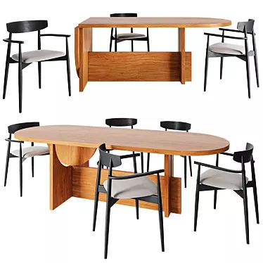 Stylish Conferencing Set: Tecta Lot Table & Miniforms Claretta Chair 3D model image 1 