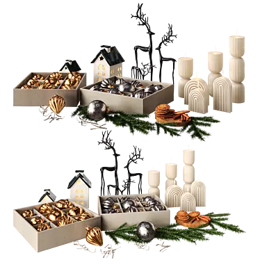 Festive Christmas Decor Collection 3D model image 1 