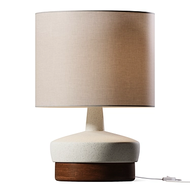 Modern Wood & Ceramic Lamp 3D model image 1 