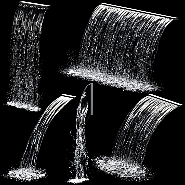 Cascading Fountain Water Display 3D model image 1 