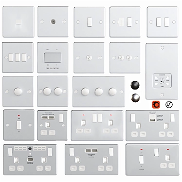 Smart Home Socket Switch Set 3D model image 1 