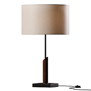 Rustic Charm Wood Table Lamp 3D model image 1 