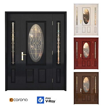 Door with 4 different wood materials