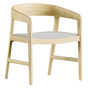 River Gray Chair: Oak & Fabric 3D model image 1 