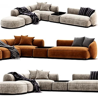 Stylish Meridiani Rene Sofa Model 3D model image 1 