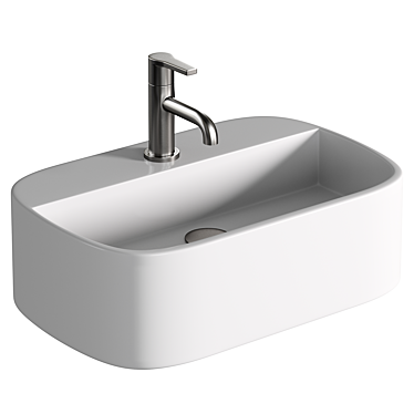 Elegant Glossy White Wash Basin 3D model image 1 