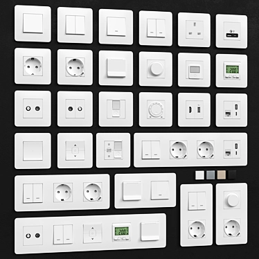 Unica Studio Switches and Sockets 3D model image 1 