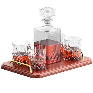 Elegant Carafe Tray Set 3D model image 1 