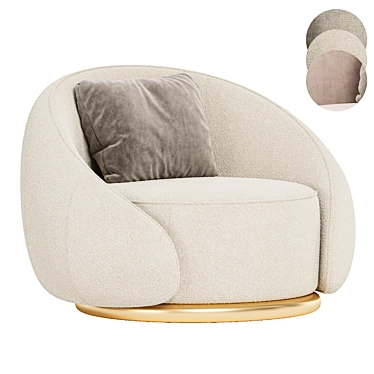 Sculptural Abbracci Armchair, Modern Design 3D model image 1 