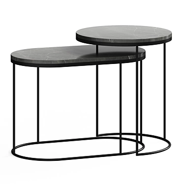 Modern Nesting Side Tables Set 3D model image 1 