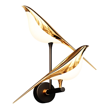 Scandinavian Bird Wall Lamp 3D model image 1 