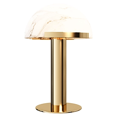 Title: Marble Mushroom Brass Lamp 3D model image 1 