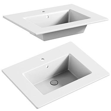 Glossy White BOCCHI Milano Sink 3D model image 1 