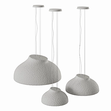 Elegant Gypsum Glass Chandelier Edmon 3D model image 1 