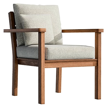 Stackable Wooden Lounge Chair, Real-size Model 3D model image 1 