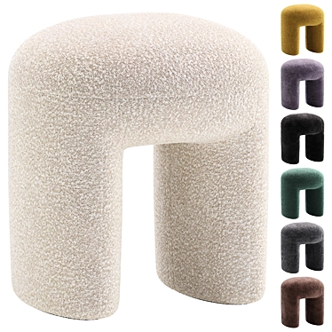 Soft Shaggy Pouf Fusion 3D model image 1 