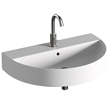 U-Shaped Ceramic Wall Sink 3D model image 1 