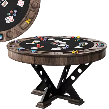 Vienna Convertible Poker Dining Table 3D model image 1 