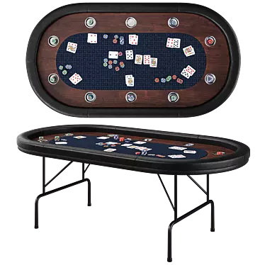 Luxury 3D Poker Table Set 3D model image 1 