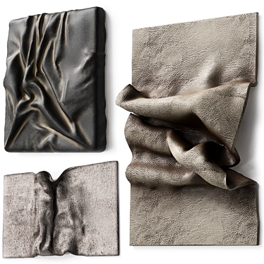 Fabric Folds Wall Panel Set 3D model image 1 