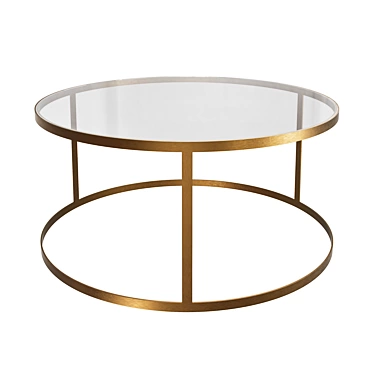 Glass Coffee Table with Metal Base 3D model image 1 