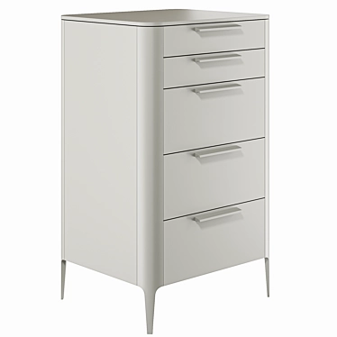 Corona High Cabinet with 5 Drawers 3D model image 1 