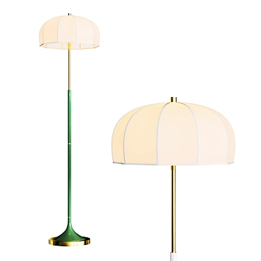 European Green White Floor Lamp 3D model image 1 