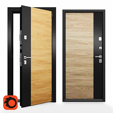 Ultimate Security Door with Urban Design 3D model image 1 