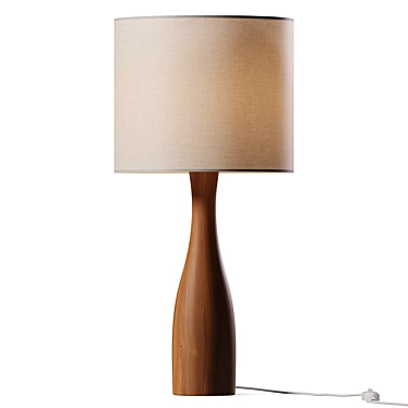 Bottle-Shaped Oak Table Lamp 3D model image 1 