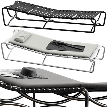 Modern Metal Daybed with Fabrics 3D model image 1 