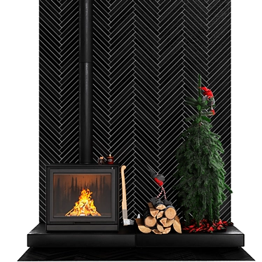 Stûv 16 Fireplace with Decor 3D model image 1 