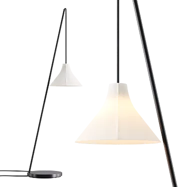 Modern White Table Lamp Fixture 3D model image 1 