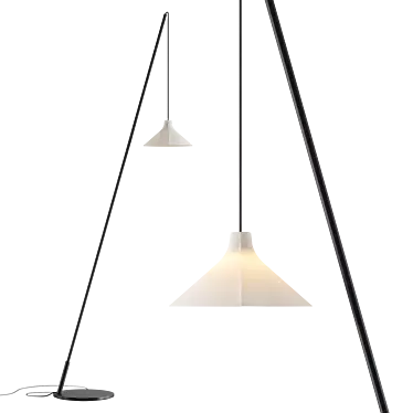 Modern White Seam Floor Lamp 3D model image 1 