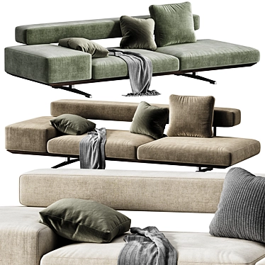 Elegant Wing Sofa Flexform 3D model image 1 