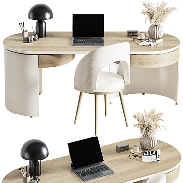 Modern Home Office Workstation 04 3D model image 1 