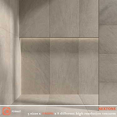 Taupe Textured Porcelain Floor Tiles 3D model image 1 