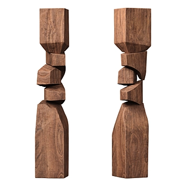 Elegant Wood Sculpture by Joel Escalona 3D model image 1 