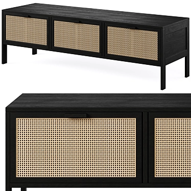 Rattan TV Cabinet Reyna Sklum 3D model image 1 